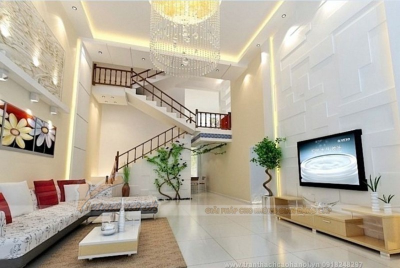 thiet ke tran thach cao cho phong khach chim 2