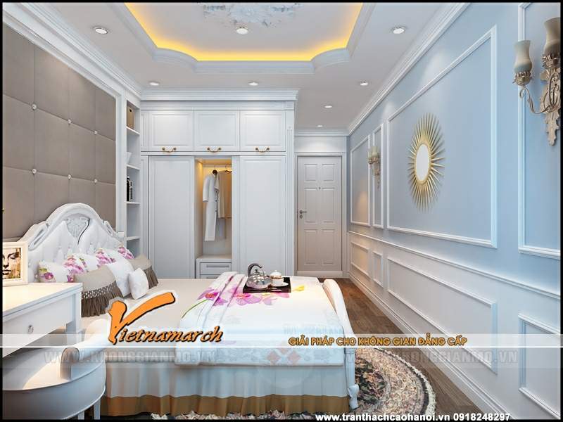 Thiết kế trần thạch cao nhà chị Ngân bán đảo Linh Đàm 12