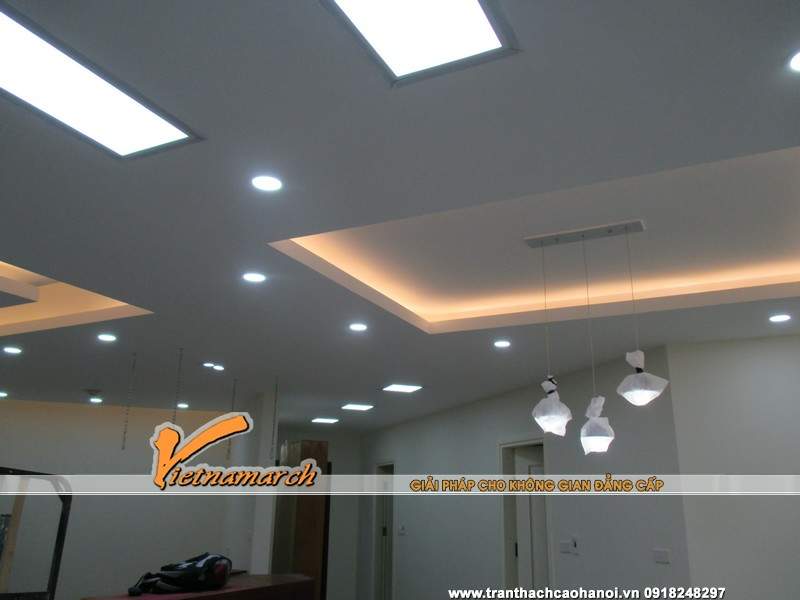 Trần thạch cao nhà anh Quang phòng 1601 HH2D Dương Nội 05