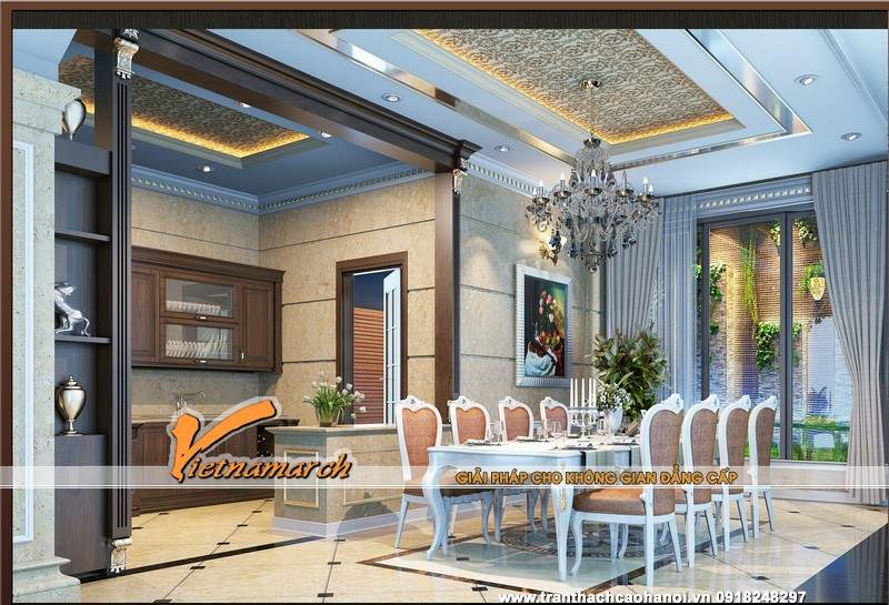  Trần thạch cao cổ điển nhà anh Kiên thành phố Vinh, Nghệ An 01