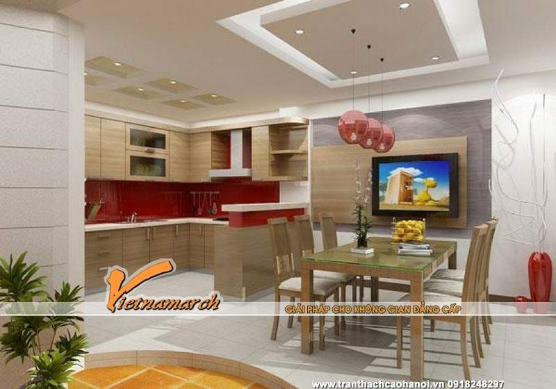  Phòng ăn nhỏ ấm cúng với trần thạch cao