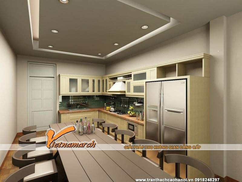 Phòng ăn đơn giản cho nhà đông người