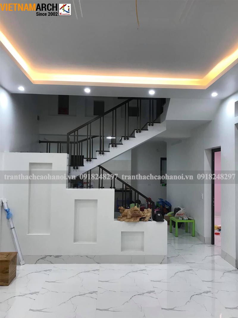 thi cong tran thach cao 150m2 cho biet thu tai yen bai 2