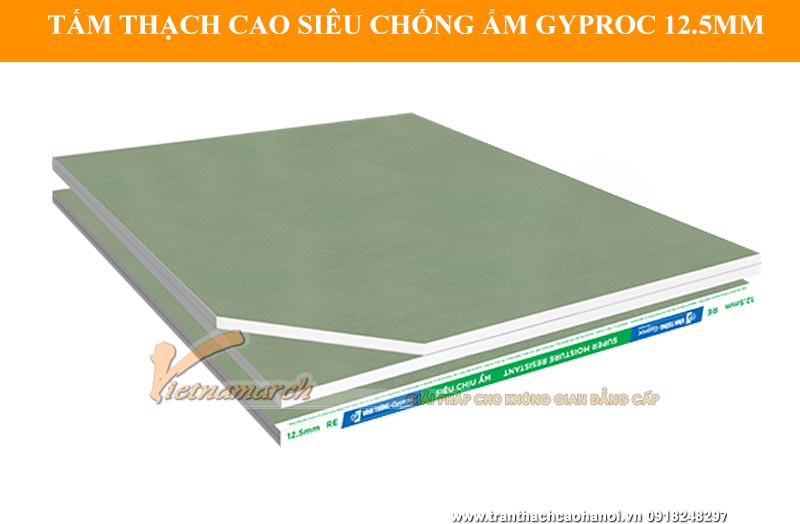 tam thach cao sieu chiu am vinh tuong gyproc 12.5MM