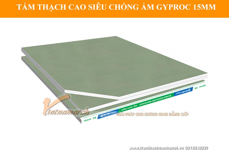 tam thach cao sieu chiu am vinh tuong gyproc 15mm