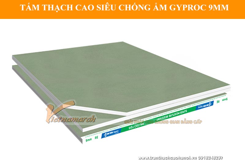 tam thach cao sieu chiu am vinh tuong gyproc 9mm