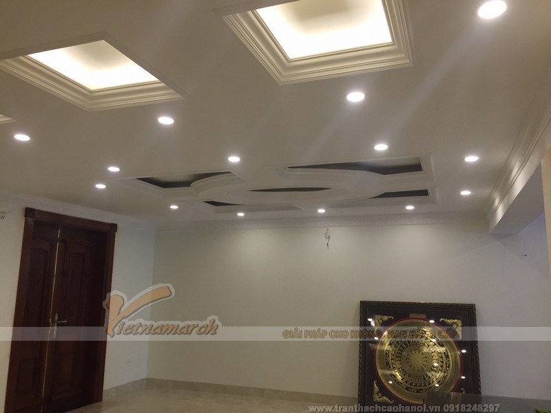 Thi công hoàn thiện trần và đèn cho nhà anh Vượng - Tp Giao Lưu