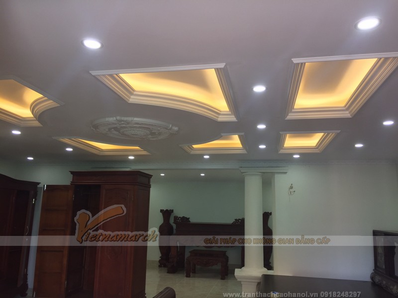 Thi công hoàn thiện trần và đèn cho nhà anh Vượng - Tp Giao Lưu