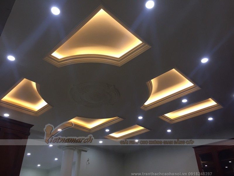 Thi công hoàn thiện trần và đèn cho nhà anh Vượng - Tp Giao Lưu