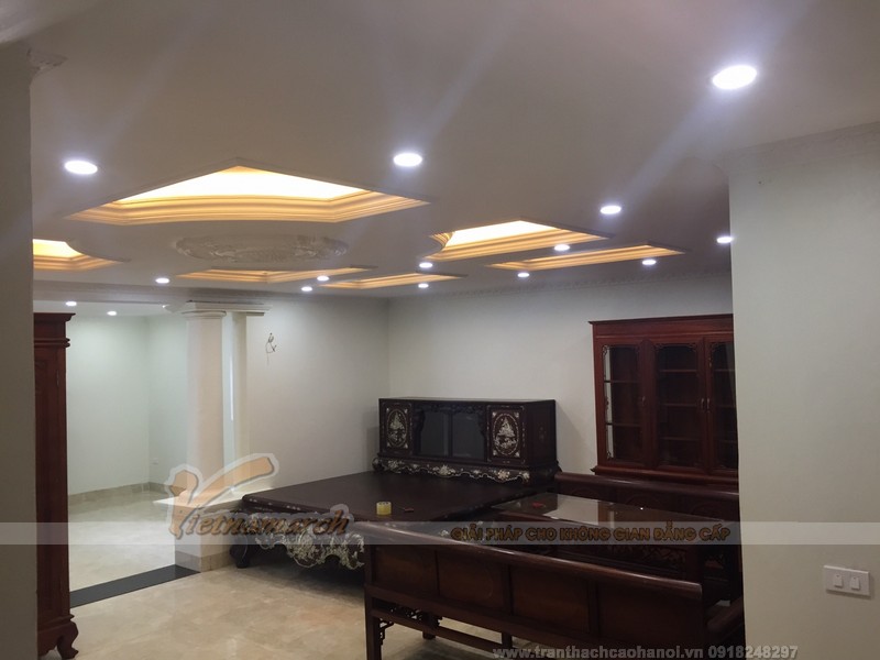 Thi công hoàn thiện trần và đèn cho nhà anh Vượng - Tp Giao Lưu