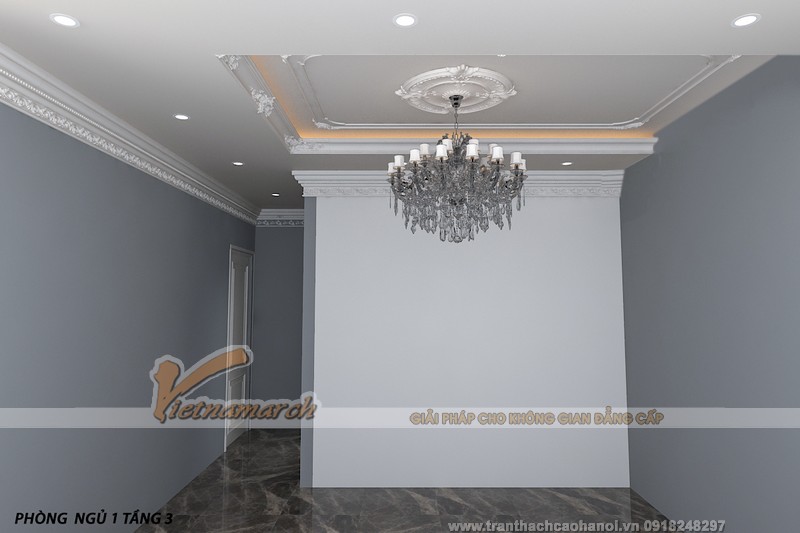 Thiết kế trần thạch cao cho nhà anh Vượng - TP Giao Lưu