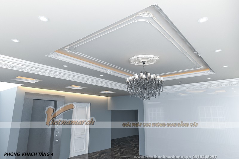 Thiết kế trần thạch cao cho nhà anh Vượng - TP Giao Lưu