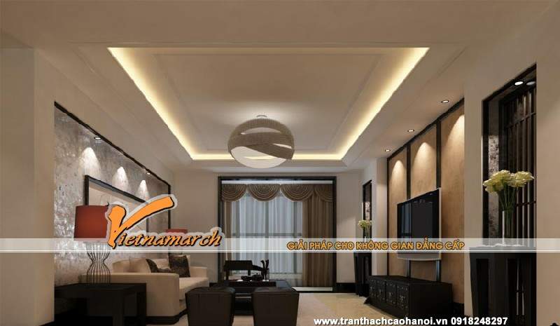 Mẫu trần thạch cao phòng khách 05