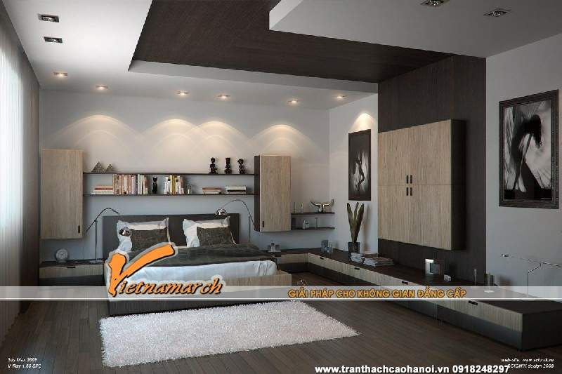 Mẫu trần thạch cao phòng ngủ 01