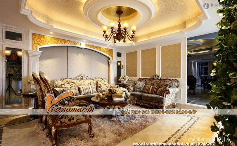 12 mẫu trần thạch cao cổ điển - xu hướng thiết kế trần đẹp  07