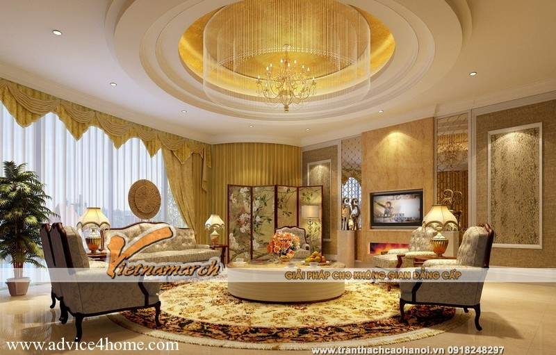 12 mẫu trần thạch cao cổ điển - xu hướng thiết kế trần đẹp  10