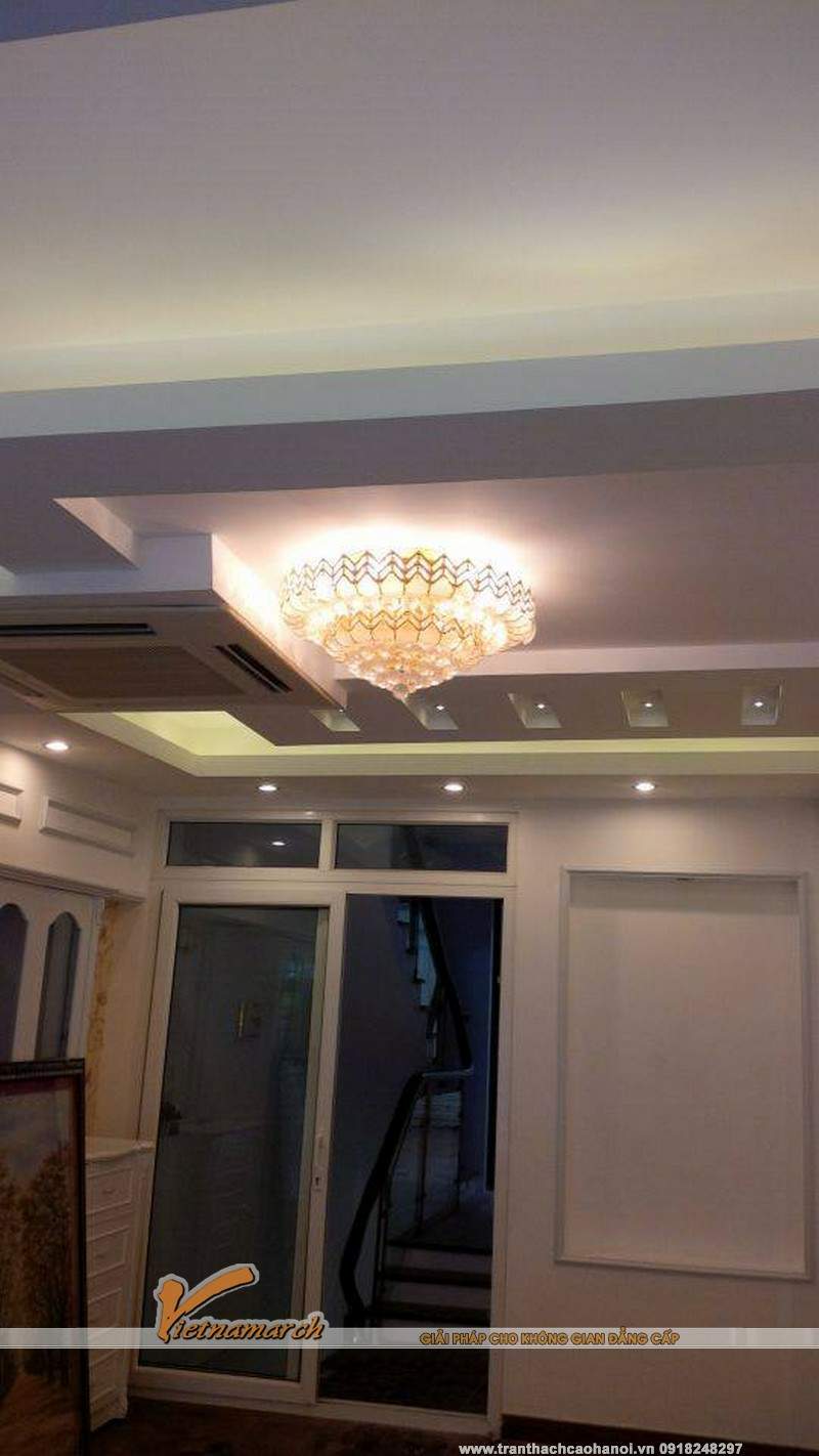 Hoàn thiện trần thạch cao và hệ thống đèn led trần cho nhà anh Phóng