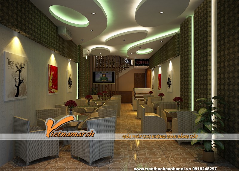 Tạo các mảng khối lớn từ tấm thạch cao trên trần nhà.