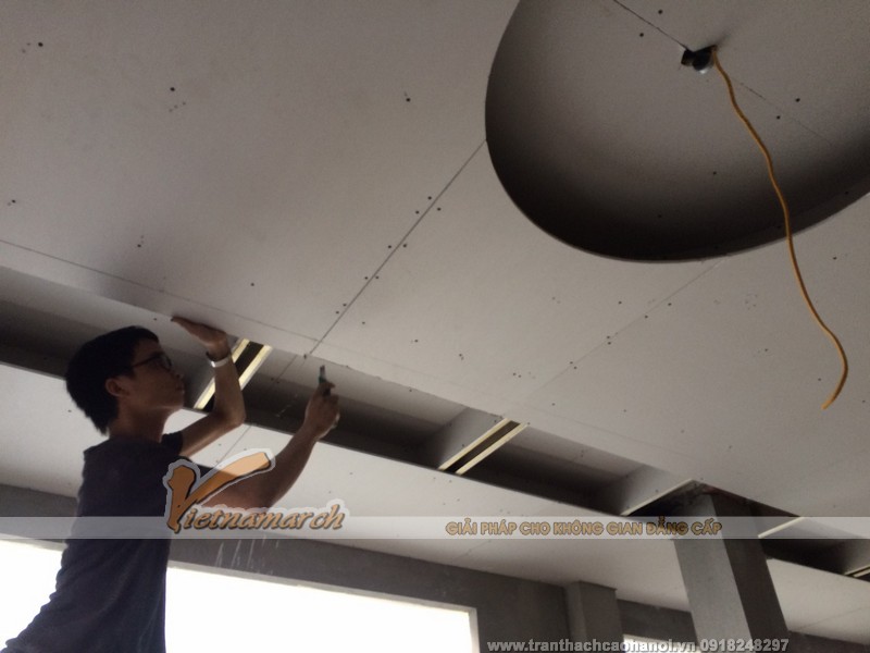 Thi công trần thạch cao nhà anh Hà ở Thái Thịnh - Đống Đa - Hà Nội