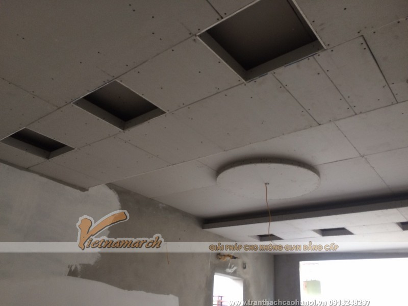 Thi công trần thạch cao nhà anh Hà ở Thái Thịnh - Đống Đa - Hà Nội
