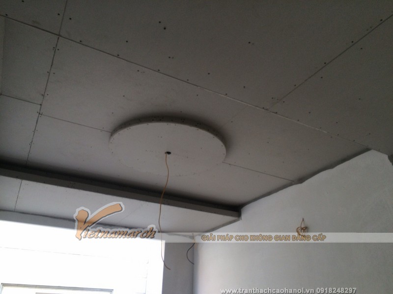 Thi công trần thạch cao nhà anh Hà ở Thái Thịnh - Đống Đa - Hà Nội