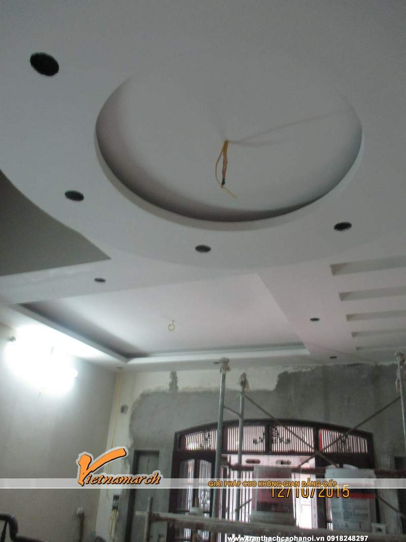 Thi công trần nhà anh Tiến số 14 ngõ 6 đường 800A Nghĩa Đô 02