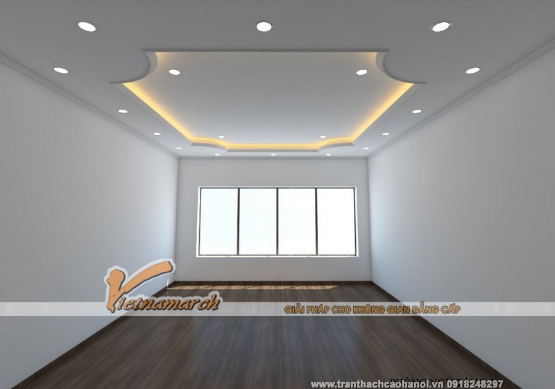 Bản thiết kế 3D cho trần thạch cao phòng ngủ nhà chú Nhận
