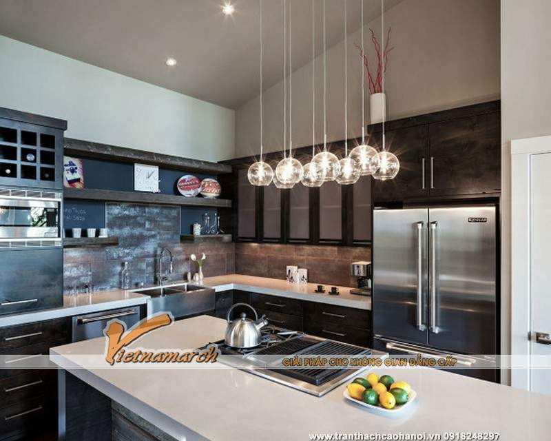 Thiết kế đèn thả đẹp cho không gian phòng bếp 07