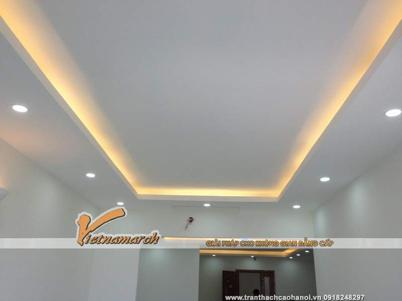Hoàn thiện hệ trần thạch cao + đèn led âm trần cho nhà anh Quyết - phòng 1806- CC Đông Đô 19