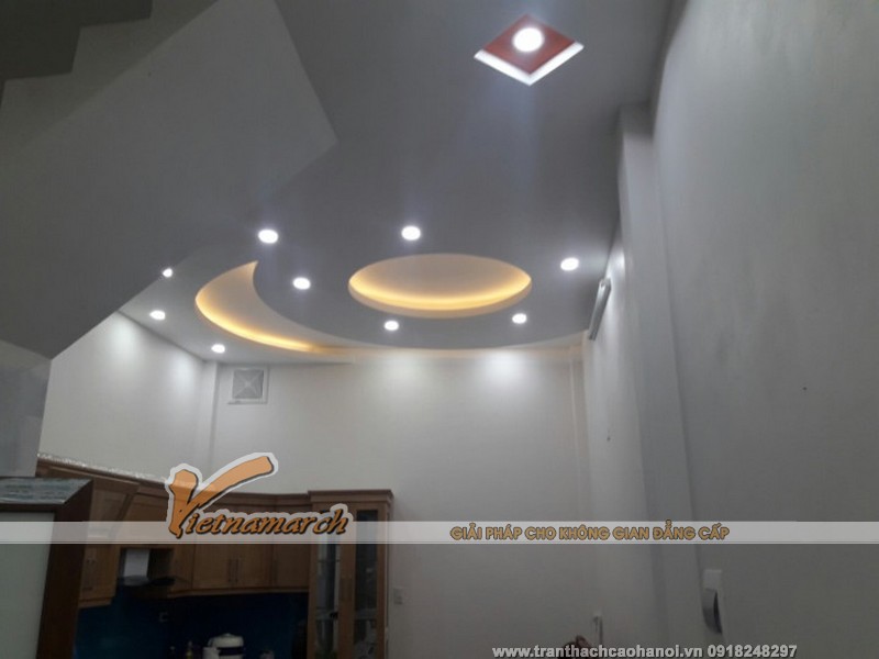 hoàn thiện trần thạch cao cho nhà ống 3 tầng tại Hà Đông