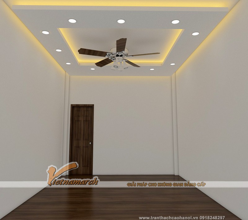 Hệ trần thạch cao nhà ống được hoàn thiện cho nhà chú Tiến tại Hà Đông