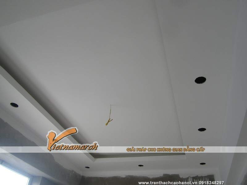 Trần thạch cao su khi hoàn thiện sơn bả