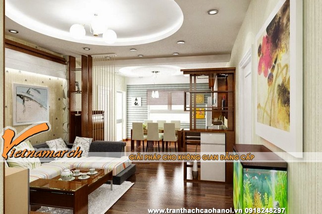 Trần thạch cao cho nhà mái tôn thêm sang trọng, hiện đại