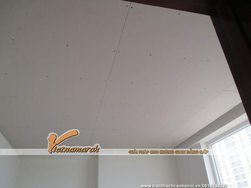 Thi công làm trân thạch cao cho nhà anh Nghĩa tại Tây Mỗ 01