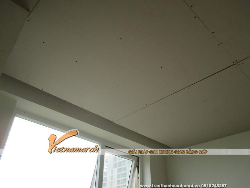 Thi công làm trân thạch cao cho nhà anh Nghĩa tại Tây Mỗ 04