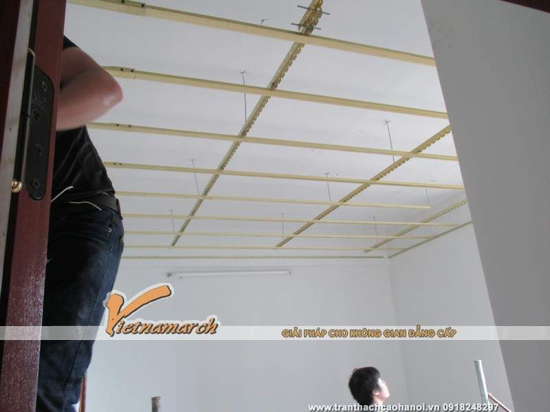 Thi công làm trân thạch cao cho nhà anh Nghĩa tại Tây Mỗ 05