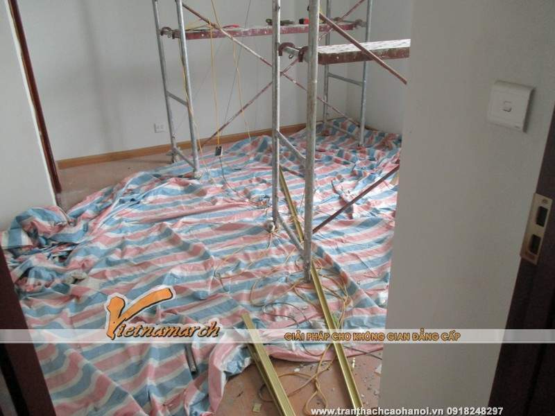 Thi công làm trân thạch cao cho nhà anh Nghĩa tại Tây Mỗ 06