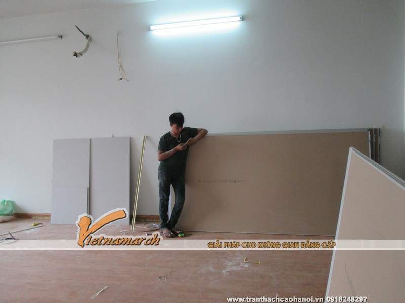 Thi công làm trân thạch cao cho nhà anh Nghĩa tại Tây Mỗ 07