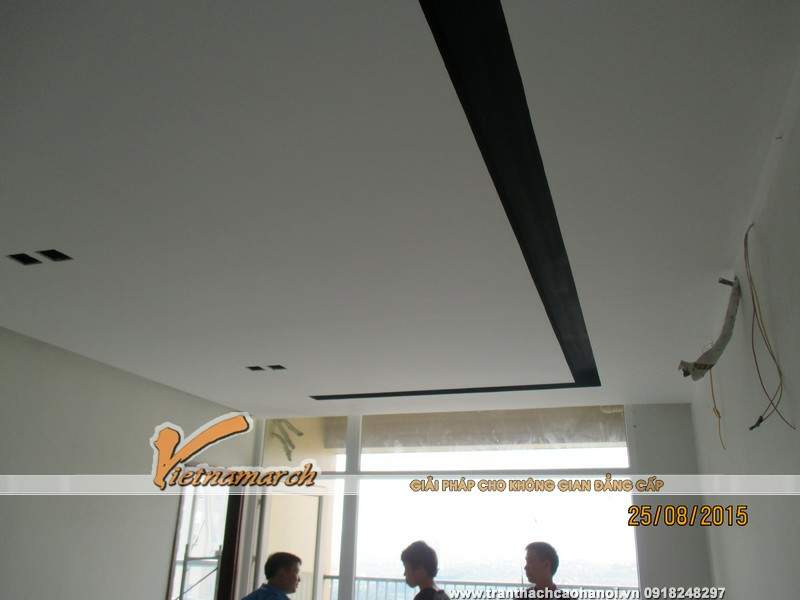 Thi công làm trân thạch cao cho nhà anh Nghĩa tại Tây Mỗ 11