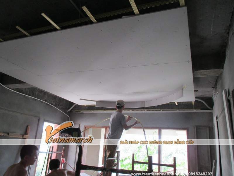 Thi công trần thạch cao cho nhà chị Phương ở Ciputra 04