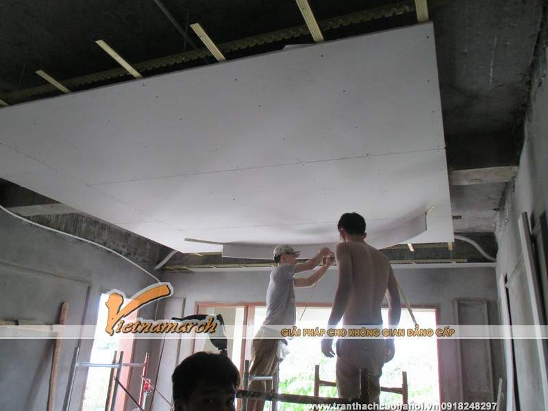 Thi công trần thạch cao cho nhà chị Phương ở Ciputra 05
