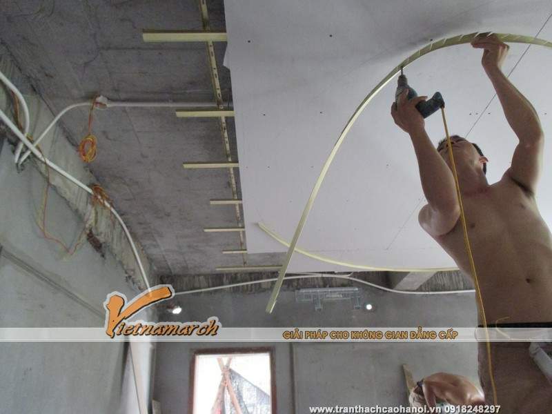 Thi công trần thạch cao cho nhà chị Phương ở Ciputra 10
