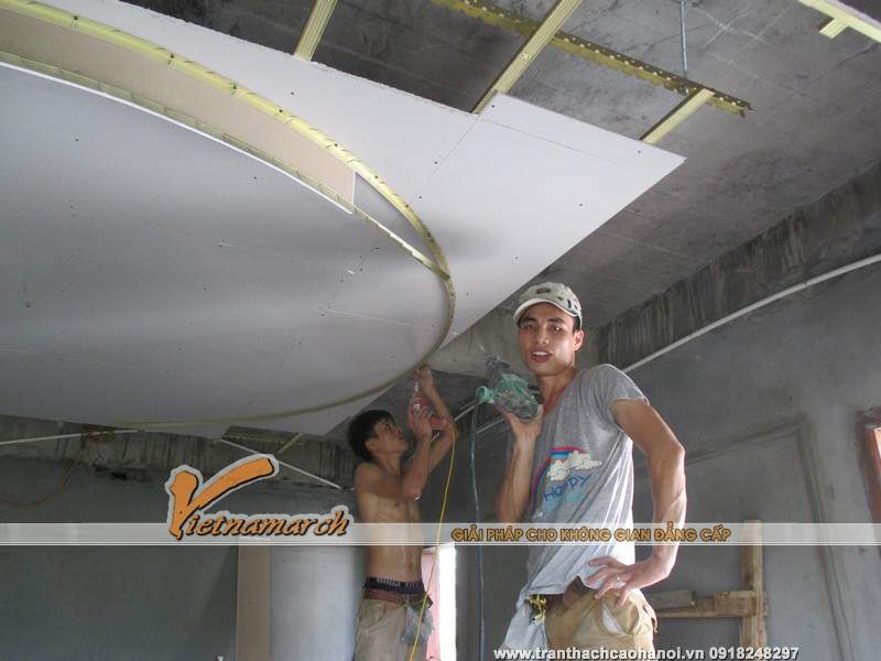 Thi công trần thạch cao cho nhà chị Phương ở Ciputra 11