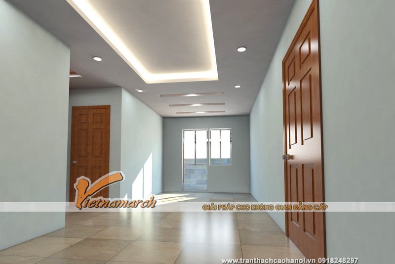 mẫu thiết kế trần thạch cao cho nhà phố 01