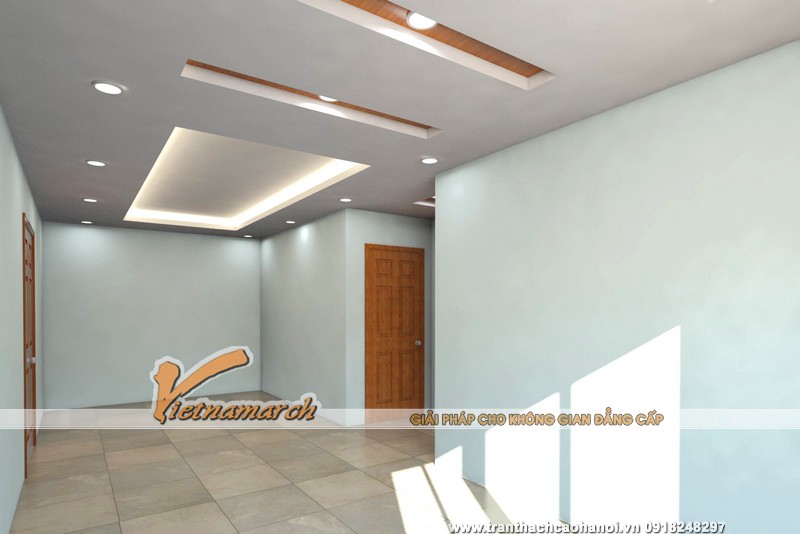 mẫu thiết kế trần thạch cao cho nhà phố 02