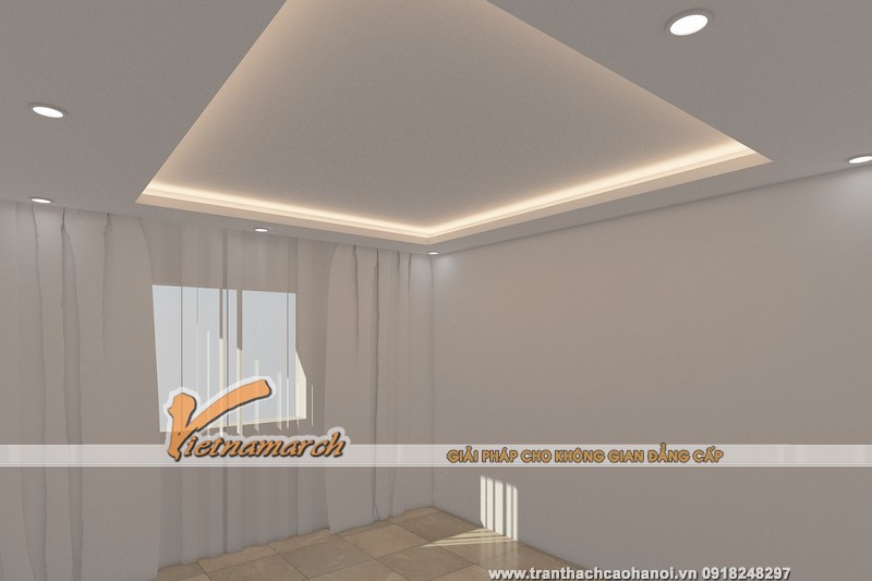 mẫu thiết kế trần thạch cao cho nhà phố 04
