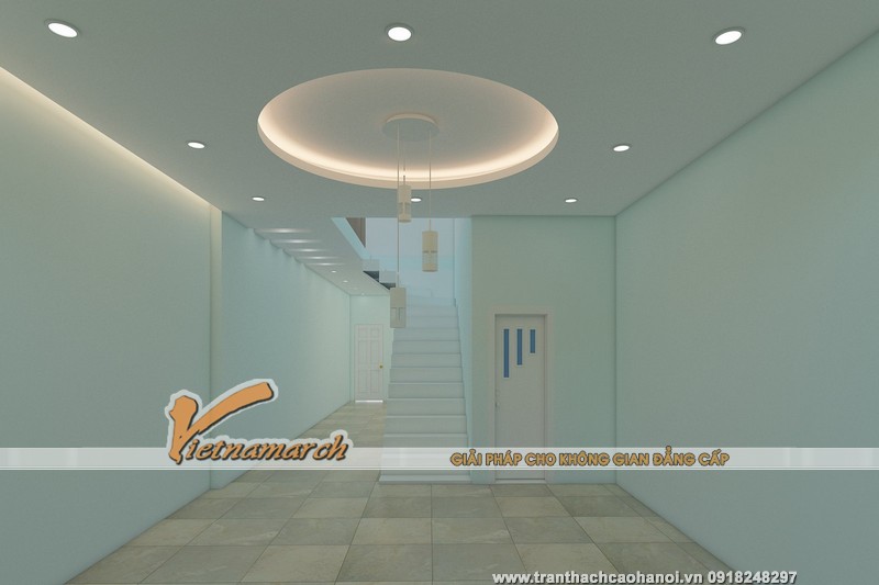 mẫu thiết kế trần thạch cao cho nhà phố 07