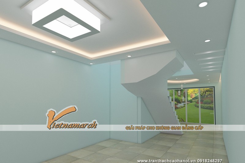 mẫu thiết kế trần thạch cao cho nhà phố 08