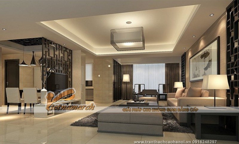 trần thạch cao hiện đại cho phòng khách 