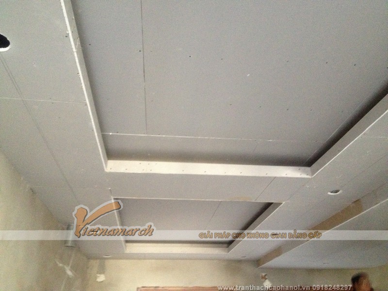 Thi công trần thạch cao nhà anh Linh - Tây Mỗ